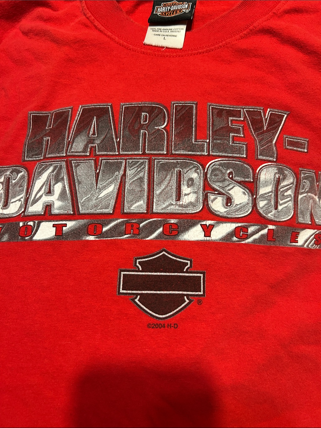 Harley-Davidson Vintage Red Short Sleeve Logo Tee